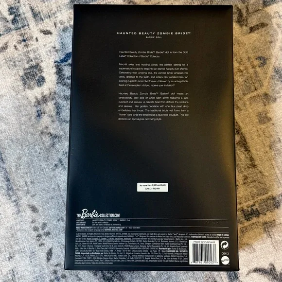 Haunted Beauty Zombie Bride Barbie Doll - Gold Label - Picture 7 of 14